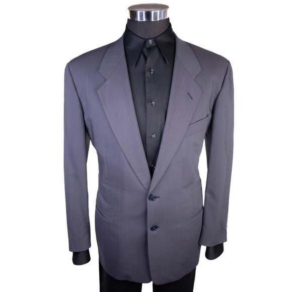 MANI Vintage Sport Coat Suit Jacket Men Size 40S Striped  Two Button - Picture 2 of 15